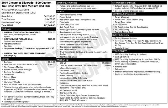 2019 Chevrolet Silverado 1500 Custom Trail Boss
