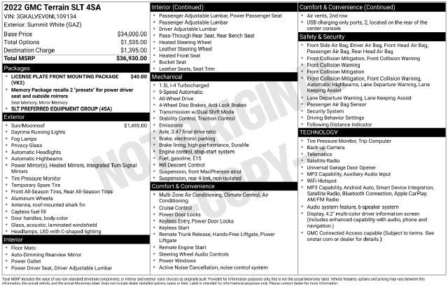 2022 GMC Terrain SLT