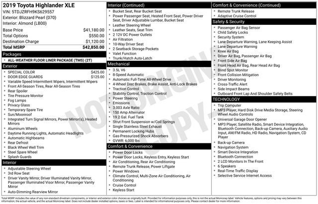 2019 Toyota Highlander XLE