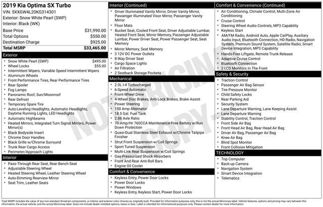2019 Kia Optima SX Turbo