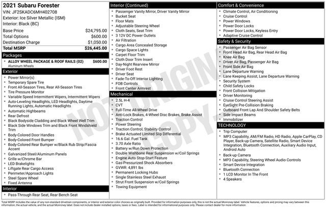 2021 Subaru Forester Base