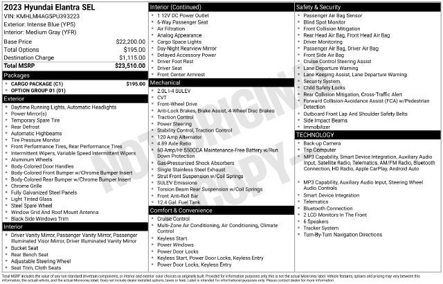 2023 Hyundai Elantra SEL