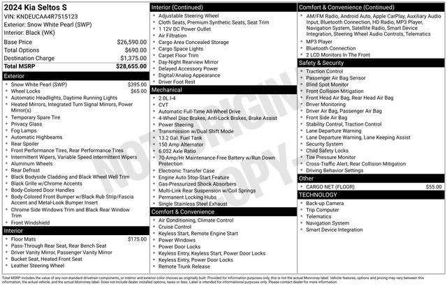 2024 Kia Seltos S