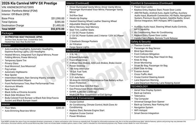 2026 Kia Carnival SX Prestige