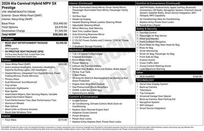 2026 Kia Carnival Hybrid SX Prestige