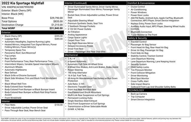 2022 Kia Sportage Nightfall