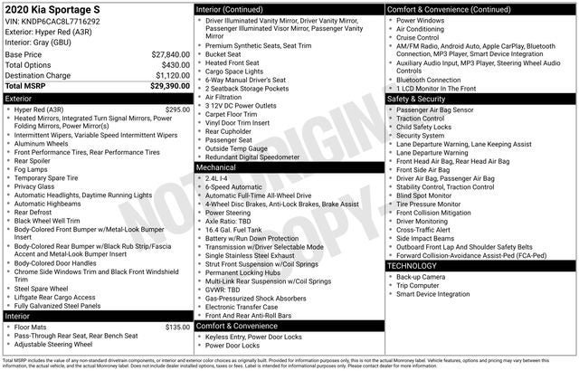2020 Kia Sportage S