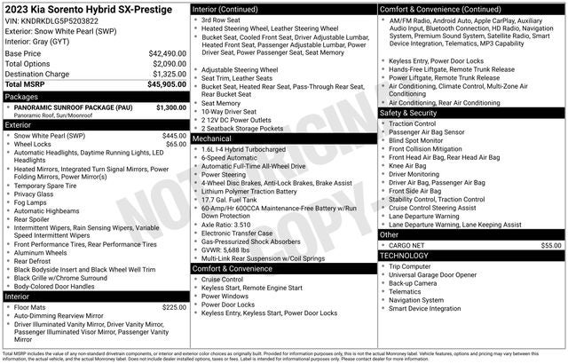 2023 Kia Sorento Hybrid SX Prestige